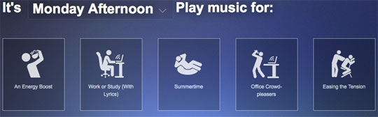 Songza Playlist example